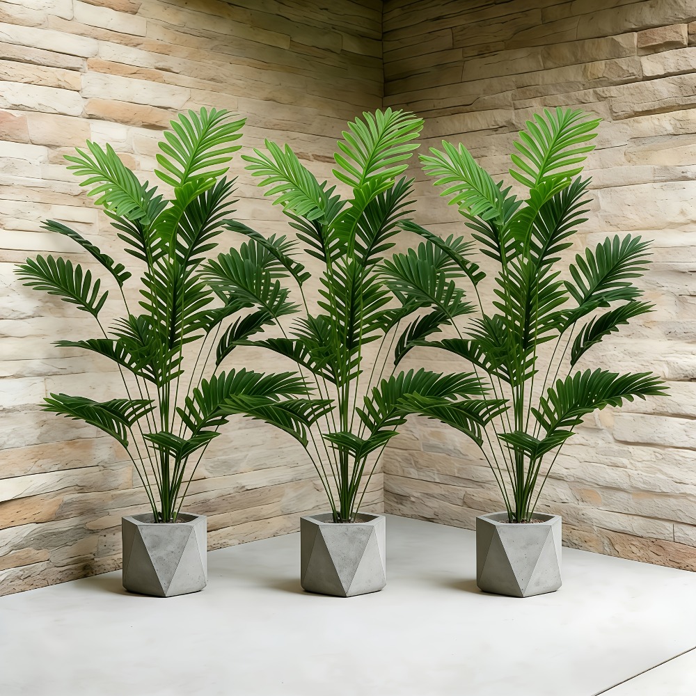 Monstera Adansonii - ต้นปาล์มประดิษฐ์ขนาดใหญ่ 65-128 ซม. ใบไม้สีเขียวเขตร้อน ต้นไม้ปลอม พลาสติก